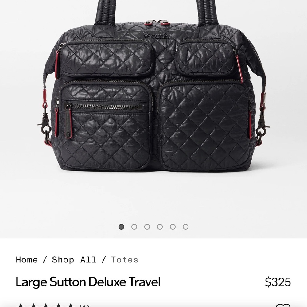 Black Quilted Travel Tote only used once new